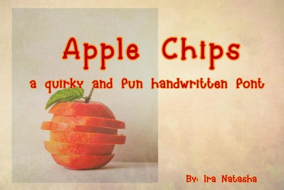 Apple Chips Font for Handmade Crafts and Product Labels