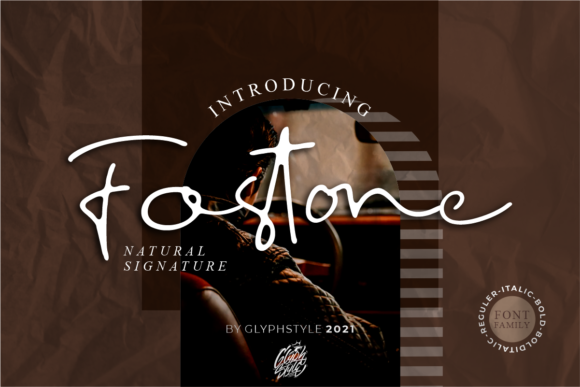 Fostone Natural Signature Font for Handmade Crafts